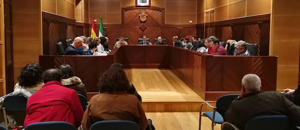 Los corporativos durante el pleno de enero del Ayuntamiento de Pozoblanco