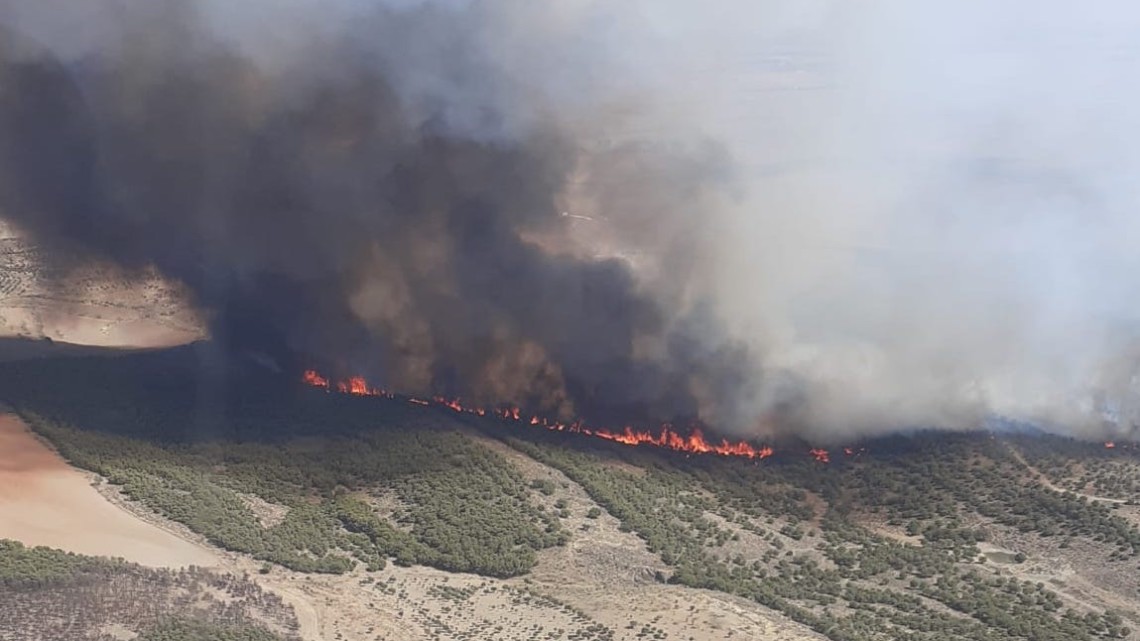 Incendio en Belalcázar. Foto: Plan Infoca