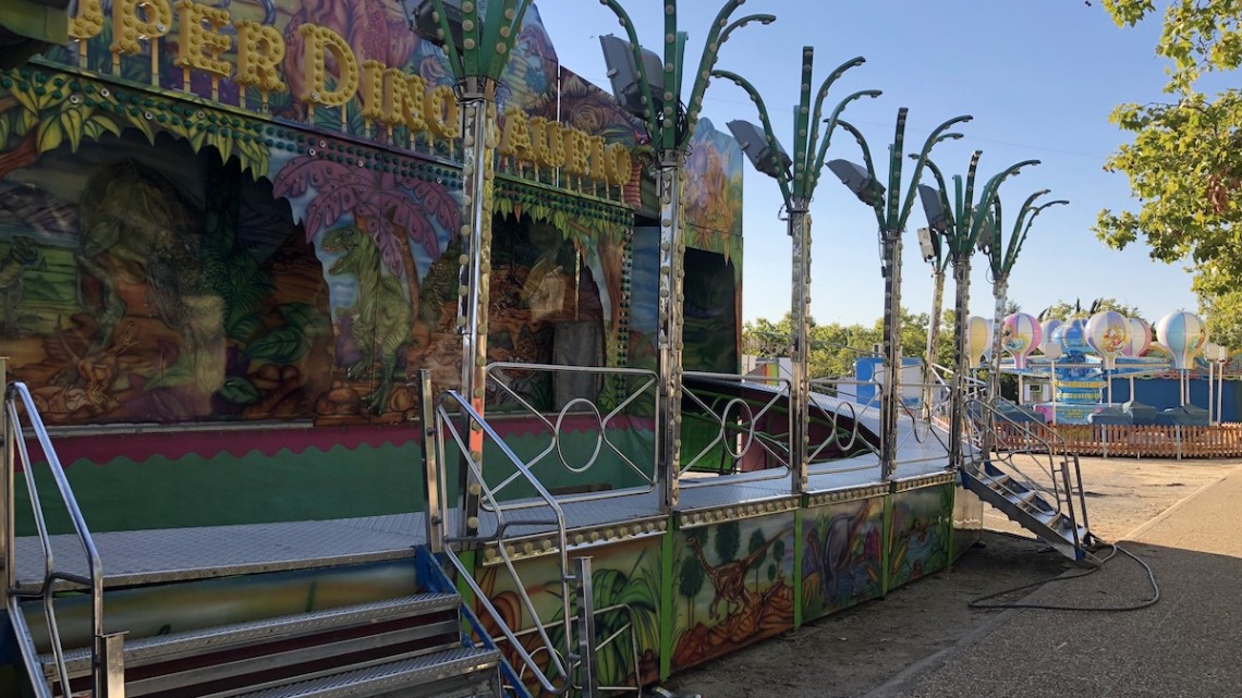 Algunas de las atracciones instaladas en el Recinto Ferial de Pozoblanco