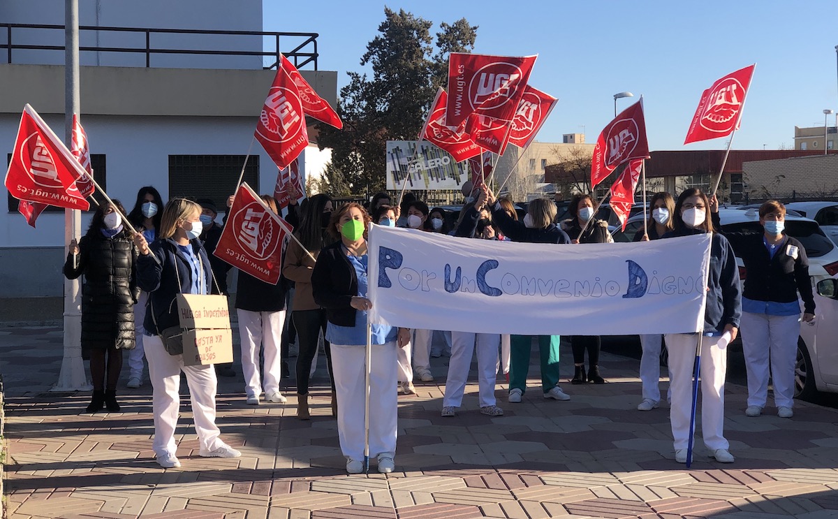 El personal del sector de la limpieza en la huelga convocada