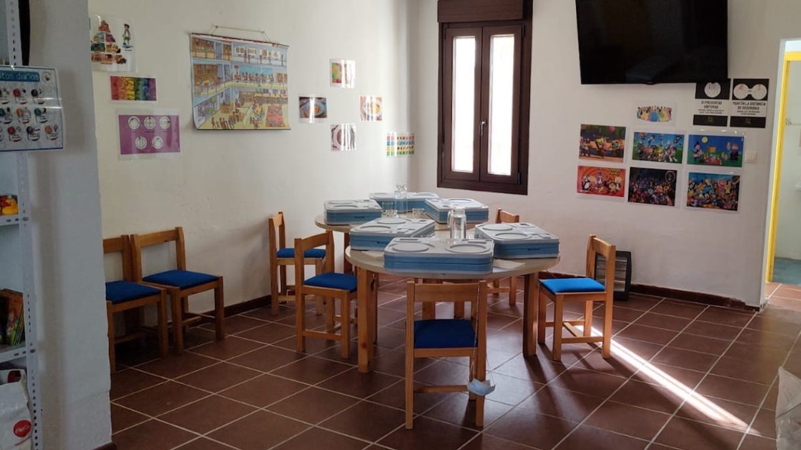 Imagen del comedor escolar del CEIP Virgen de las Cruces de El Guijo