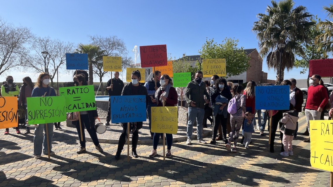 Protestas organizadas por el AMPA del colegio Virgen de Luna