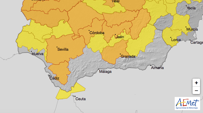 Mapa de la Agencia Estatal de Meteorología (AEMET)