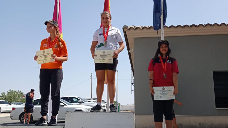 Noelia Pontes en el pódium