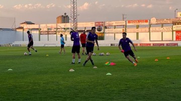 Jugadores del Pozoblanco en el primer día de la pretemporada