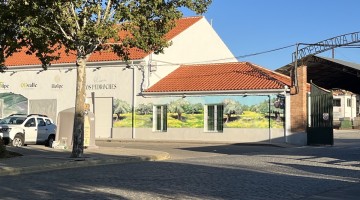 Parte del mural que decora la fachada de la nueva tienda de Olipe