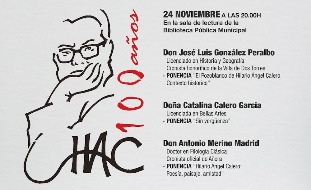 Cartel de la Jornada en torno a la figura de Hilario Ángel Calero