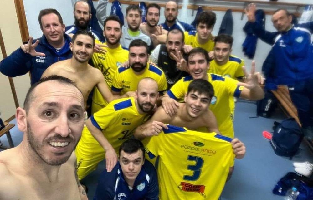 Los jugadores del Pozoblanco Fútbol Sala celebran la victoria. Foto: Twitter Pozoblanco FS