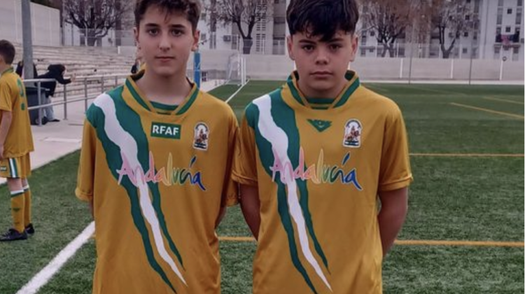 Asier Caballero y Miguel García, jugadores de la selección cordobesa infantil