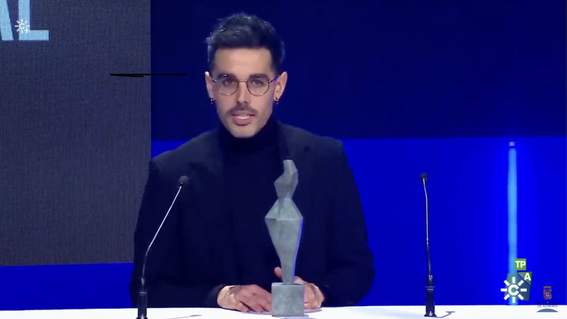 Javier Barbero durante su discurso en la gala de los Premios Carmen