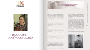 Parte del libro dedicada a Carmen Domínguez Calero