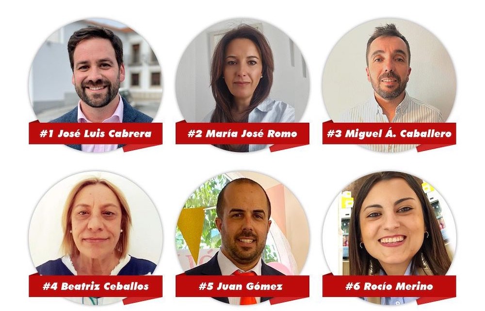 Parte de la candidatura del PSOE de Alcaracejos para las municipales del 28 de mayo de 2023
