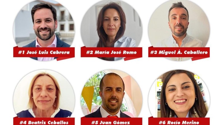 Parte de la candidatura del PSOE de Alcaracejos para las municipales del 28 de mayo de 2023