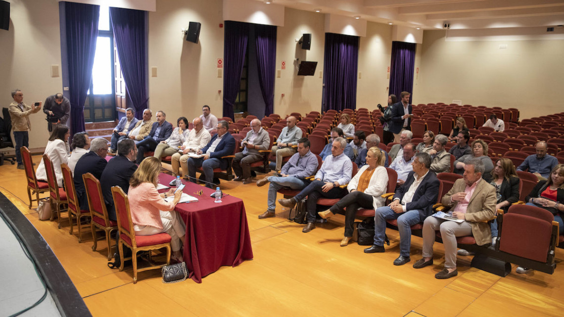 Alcaldes y alcaldesas del Guadiato y Los Pedroches durante la reunión de hoy