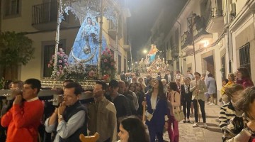 Las dos imágenes procesionando por las calles de Pozoblanco