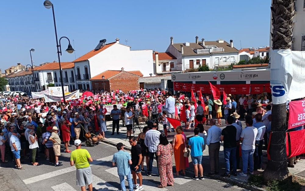 Imagen de la manifestación convocada en Villanueva de Córdoba