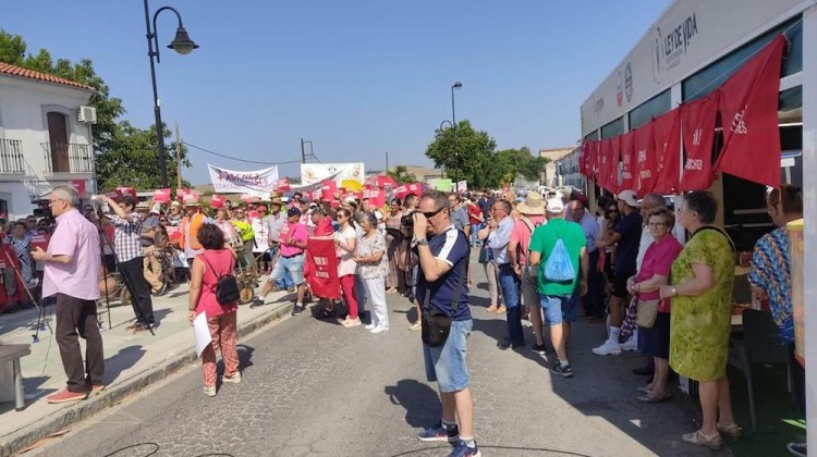 Una imagen de la manifestación del domingo 2 de julio en Villanueva de Córdoba