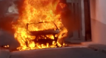 El coche que ha ardido en Villanueva de Córdoba