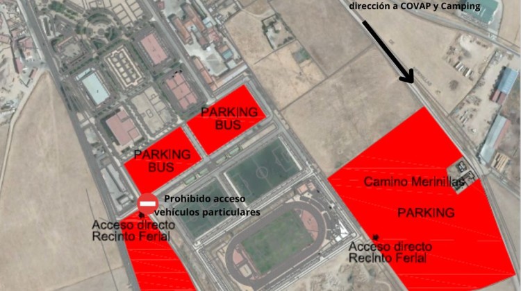 Plano estacionamientos para el concierto de Quevedo