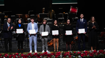 Los premiados durante la gala organizada por la Fundación Ricardo Delgado Vizcaíno