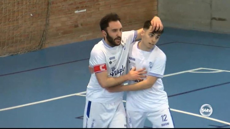 Celebración de un gol por parte de jugadores del Pozoblanco Fútbol Sala