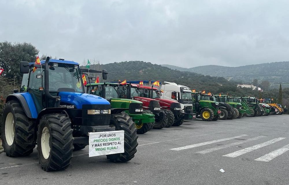 Una de las protestas realizadas por agricultores y ganaderos de Los Pedroches y el Guadiato