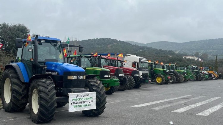 Una de las protestas realizadas por agricultores y ganaderos de Los Pedroches y el Guadiato