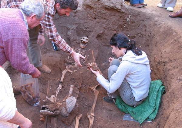 Los restos de Juan Aperador García cuando todavía era el ‘Individuo 2’. Foto: Rosa García Aperador