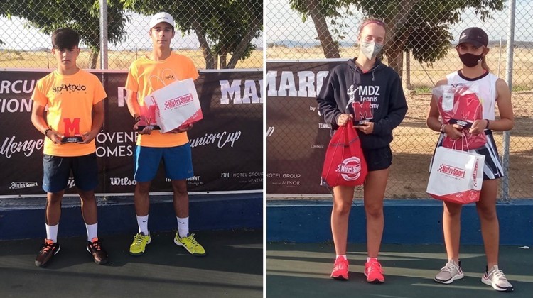 Los finalistas en categoría femenina y masculina. Foto: Real Federación Española de Tenis