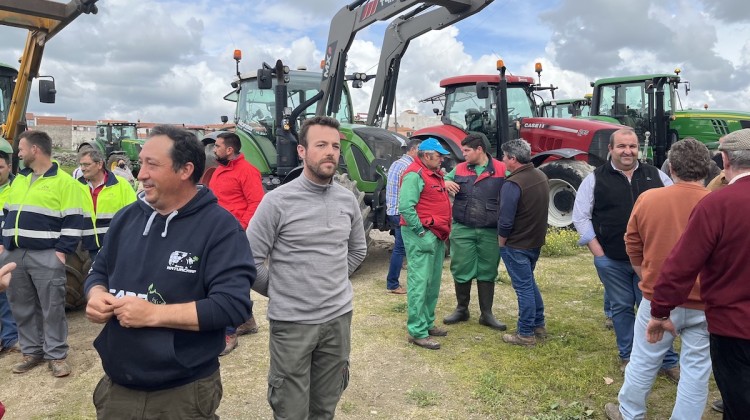 Agricultores y ganaderos durante las protestas