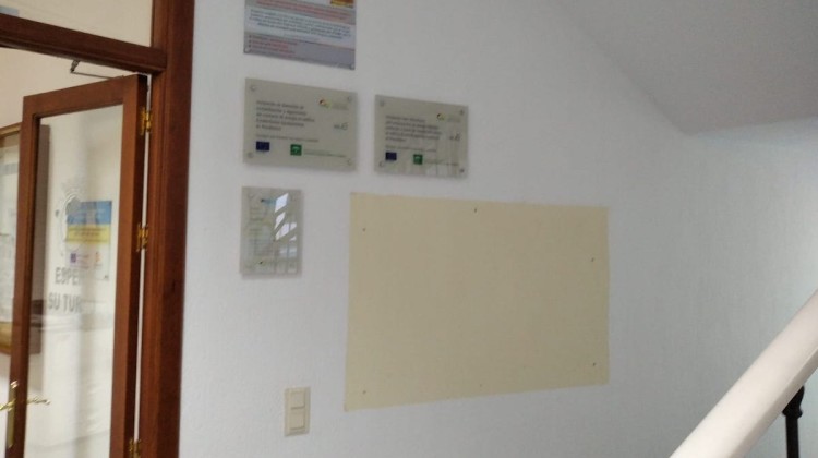 Lugar donde estaba el tablón de información sindical