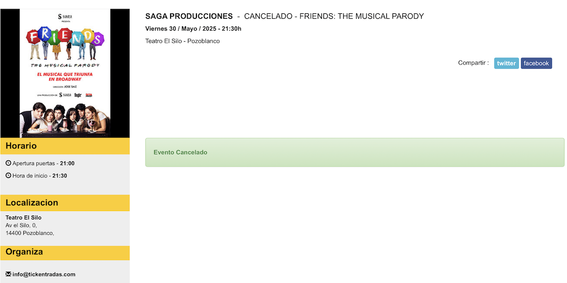 El espectáculo ha sido cancelado