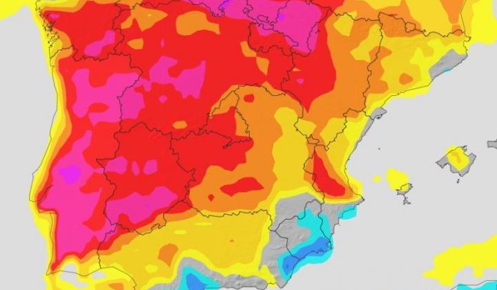 Mapa calor. Foto: AEMET