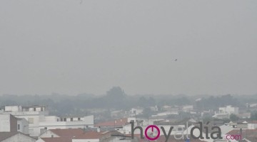 Humo que hay sobre la localidad de Villanueva de Córdoba
