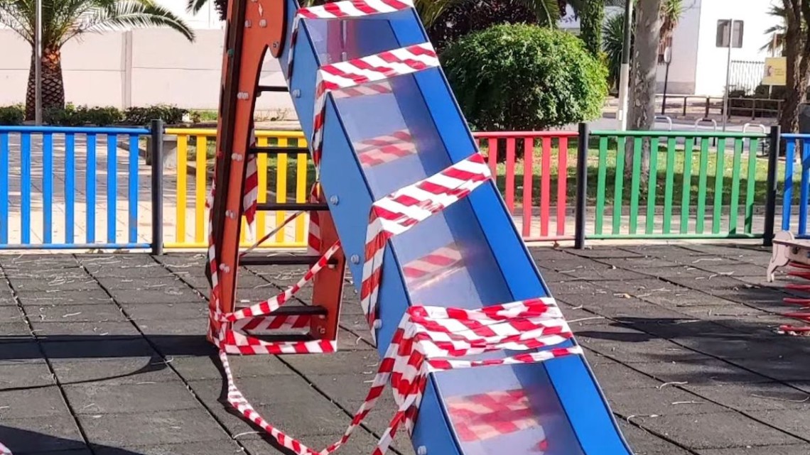 Un parque infantil en Pozoblanco