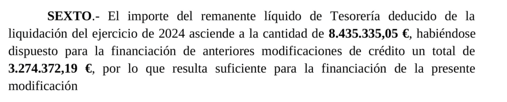 Extracto del informe de intervención 