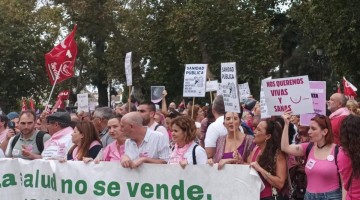 Manifestación a las puertas del Palacio de San Telmo