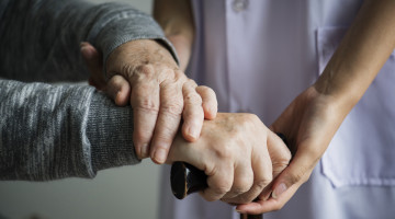 Closeup of a support hands
