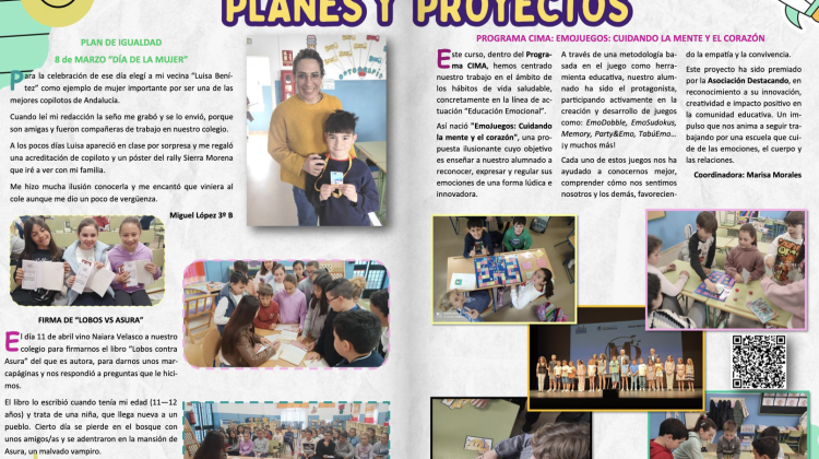 Páginas del periódico escolar 'La cometa'