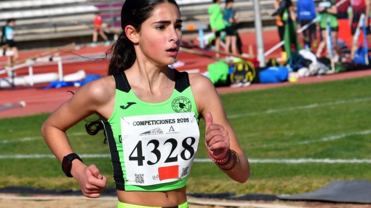 Alba Estévez durante una competición. Foto: Picalcan