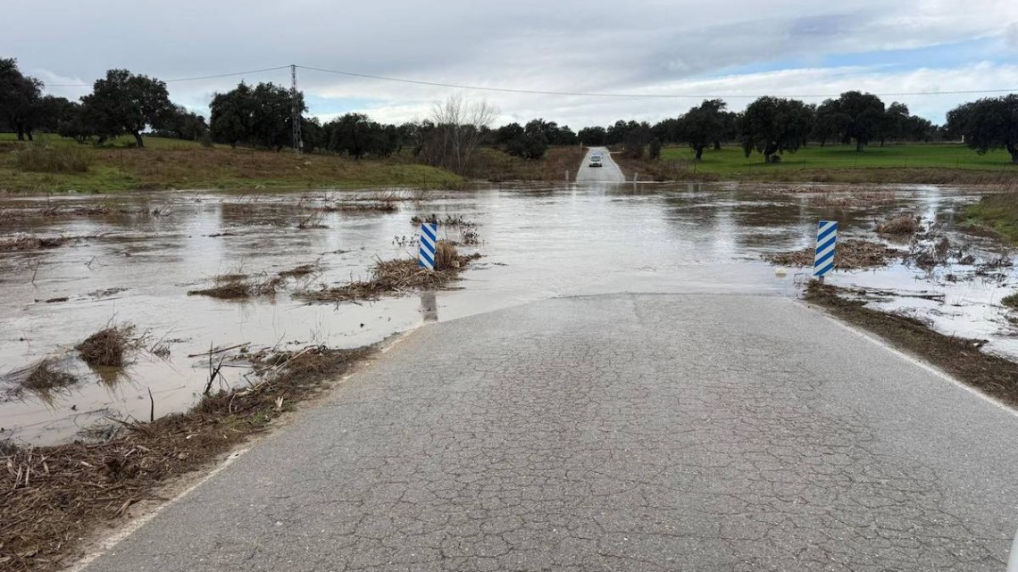 Carretera afectada. Foto: Diputación de Córdoba