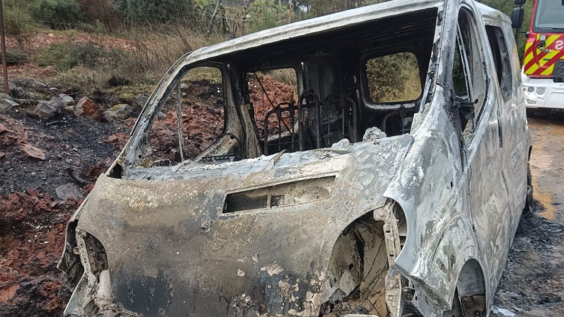 Estado en el que ha quedado la furgoneta