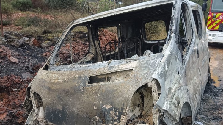 Estado en el que ha quedado la furgoneta