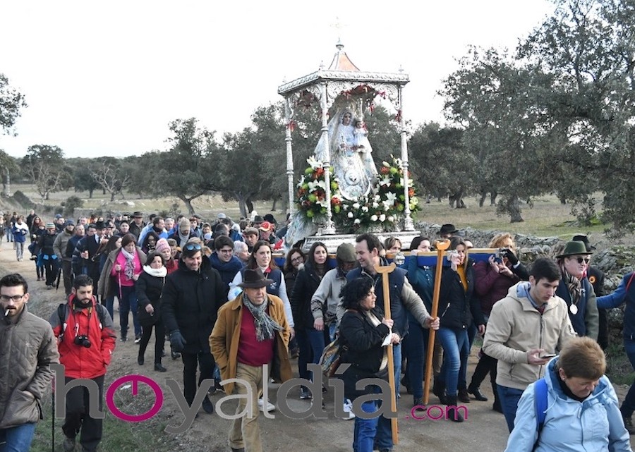 Traslado de la Virgen de Luna en una de las romerías pozoalbenses