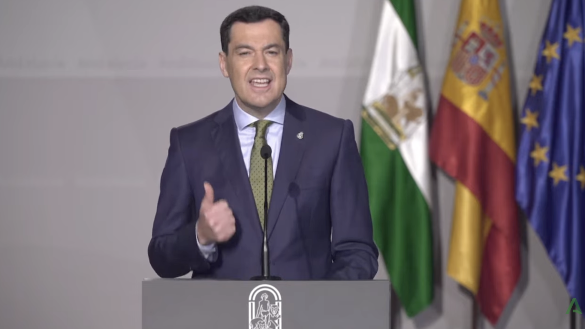 Juanma Moreno Bonilla durante su intervención