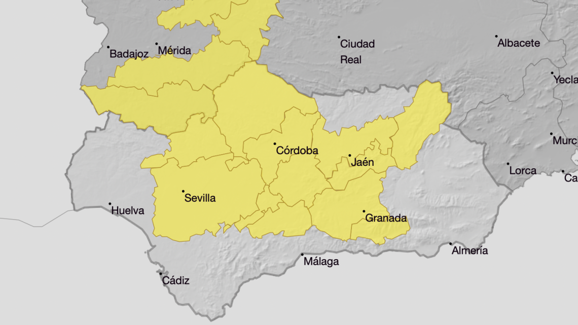 Mapa de avisos de la AEMET