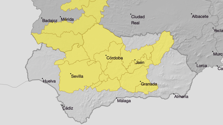 Mapa de avisos de la AEMET