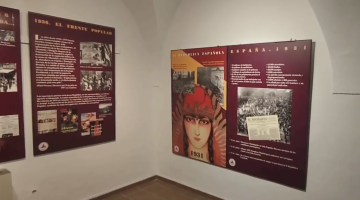 Parte de la exposición dedicada a las Brigadas Internacionales