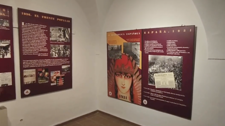 Parte de la exposición dedicada a las Brigadas Internacionales