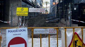 Obras en la calle Maestro Don Camilo en Pozoblanco